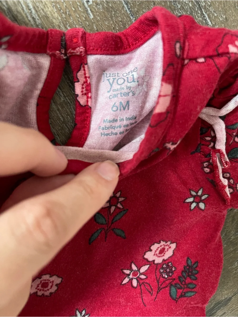 Carter's Red Floral Infant One-Piece